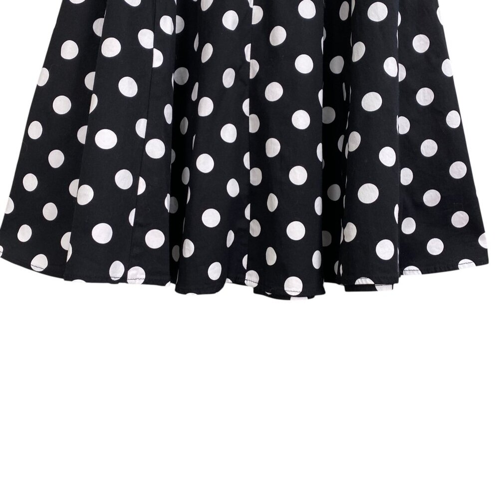 Ixia Retro Polka Dot A-Line Midi Skirt Black White Rockabilly Pin-Up USA Made-S - Picture 3 of 11